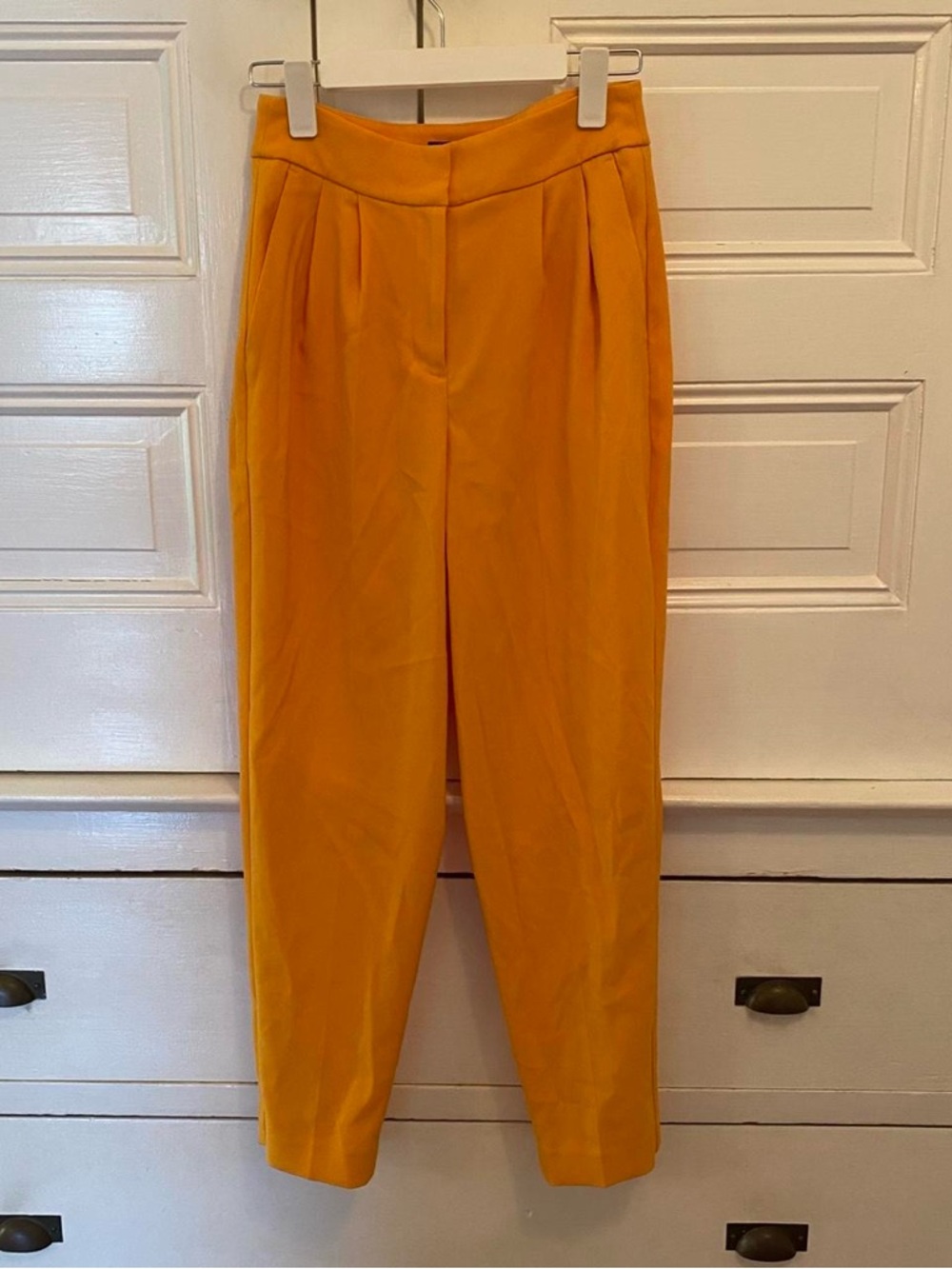 Express Bright Mustard Tailored High-Waist Trousers